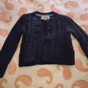 Girls lands end navy cardigan 5-6